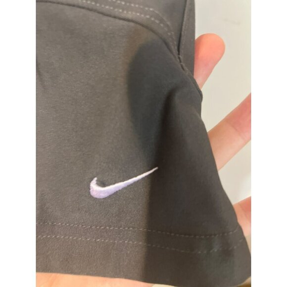 Nike Sz L Grey Lavender Crop Athetic Pants Running Crop Pants Vented Hem - Picture 3 of 9